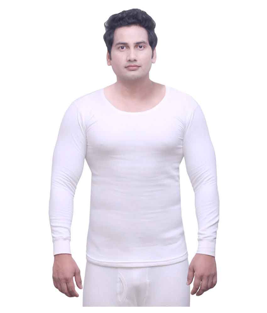     			Selfcare - White Cotton Men's Thermal Tops ( Pack of 1 )