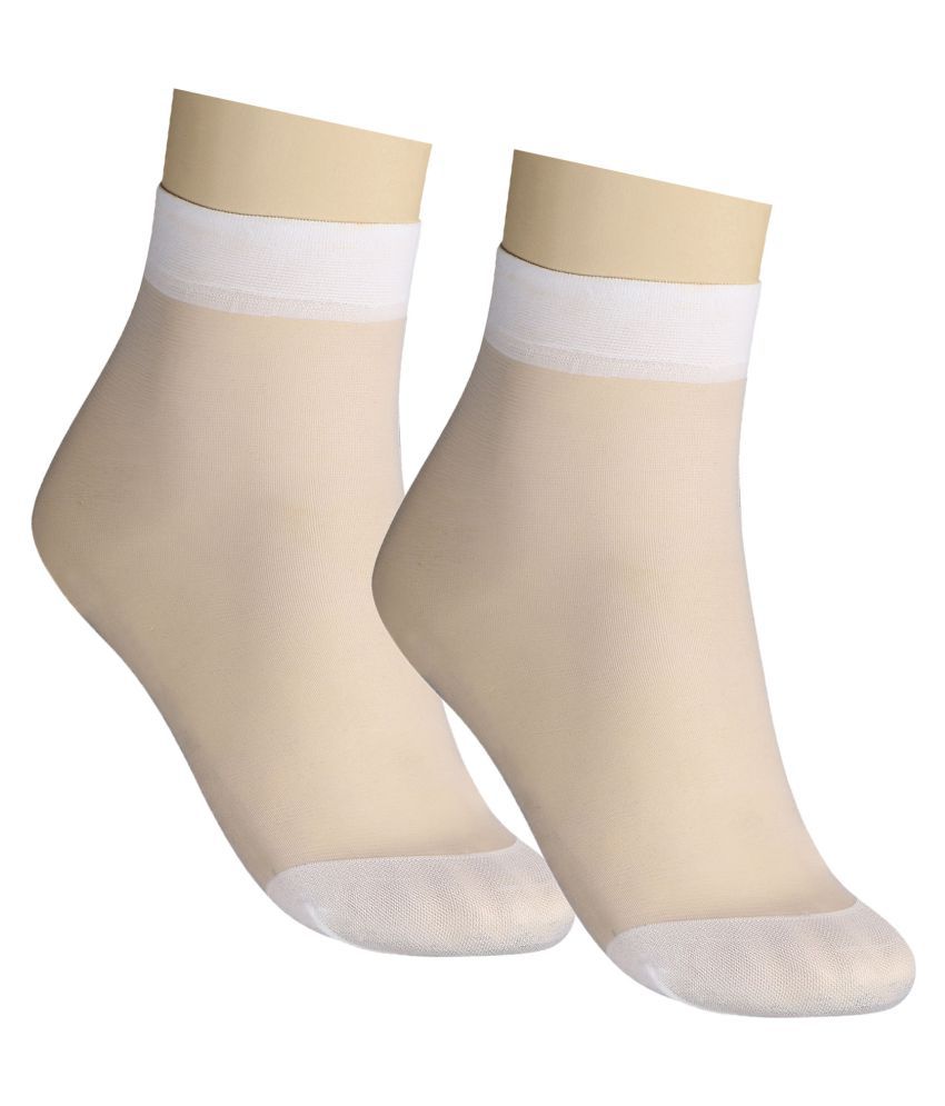 Timi White Lycra Ankle Length Socks - Pair of 2: Buy Online at Low ...