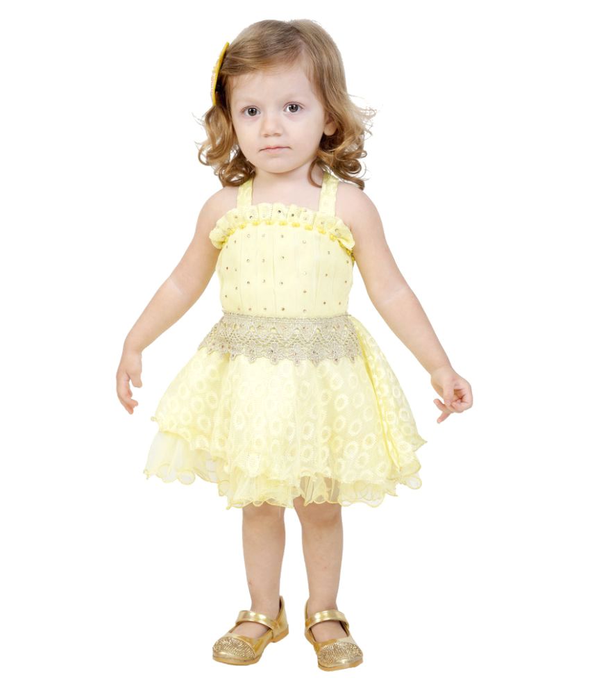 yellow net frock