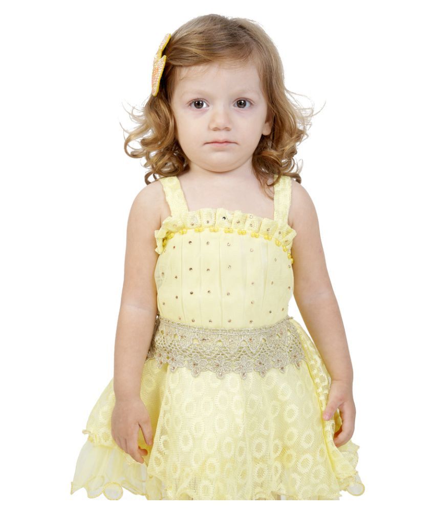 yellow net frock