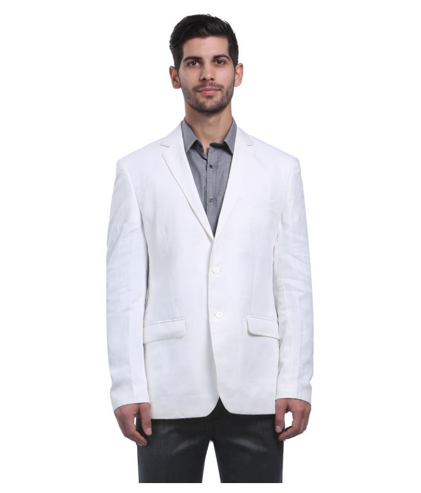 Park Avenue White Solid Formal Jackets - Buy Park Avenue White Solid ...