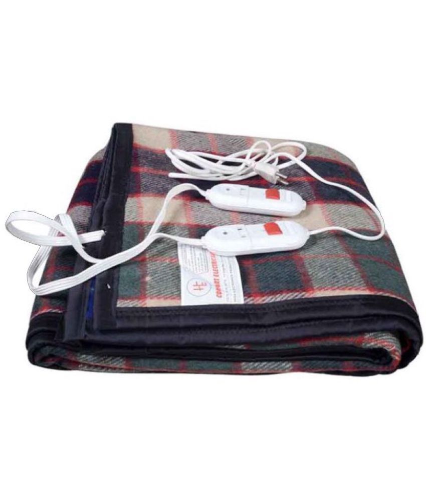     			MM blankets Double Wool Blend Checks Blanket