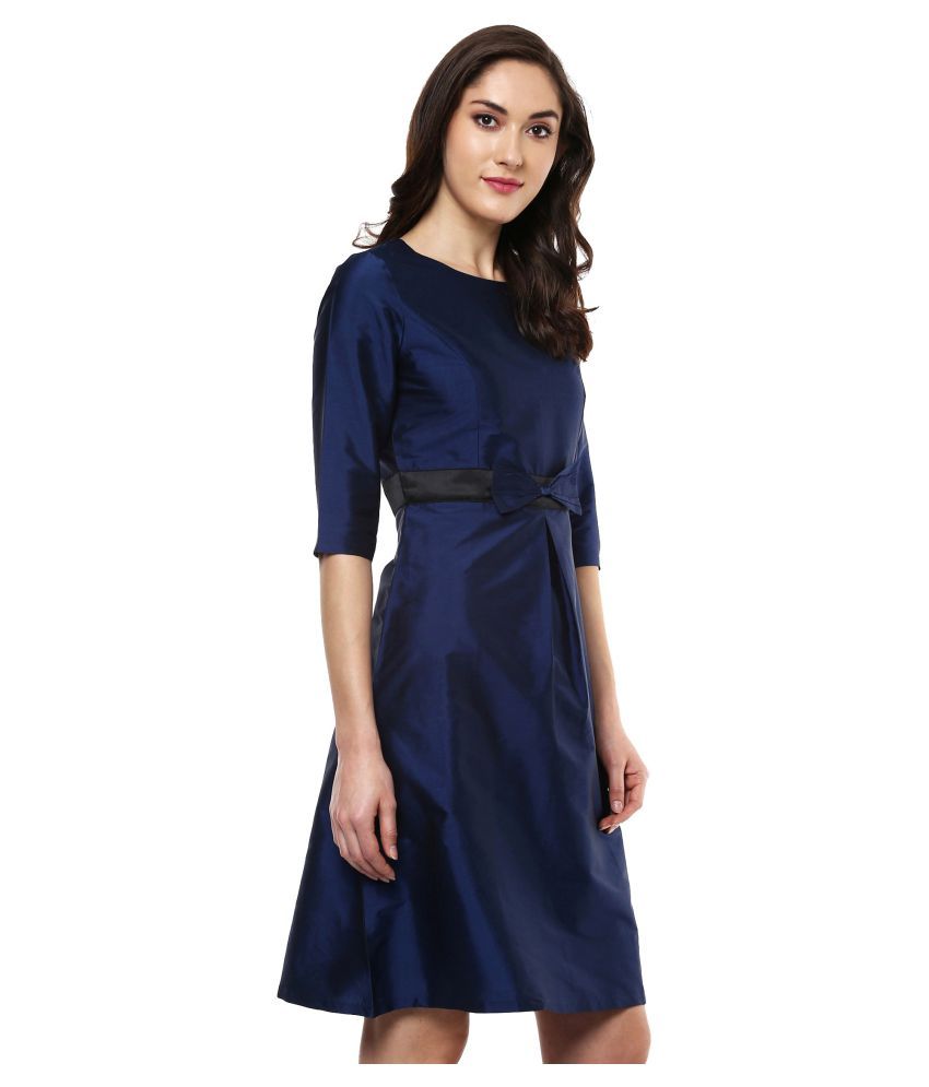 SASSAFRAS Blue Silk Skater Dress - Buy SASSAFRAS Blue Silk Skater Dress ...
