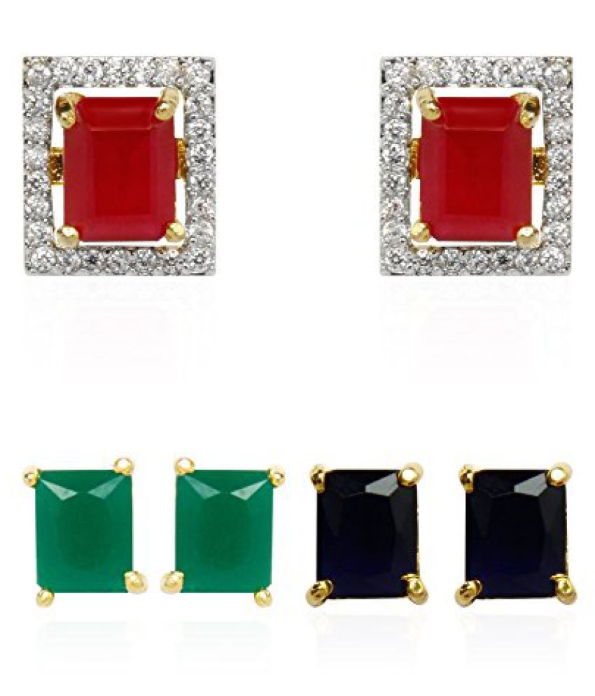     			YouBella Crystal Multicolour Earrings