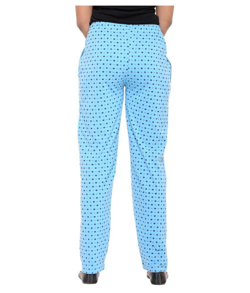 Buy Colors & Blends Blue Cotton Pajamas Online at Best Prices in India ...