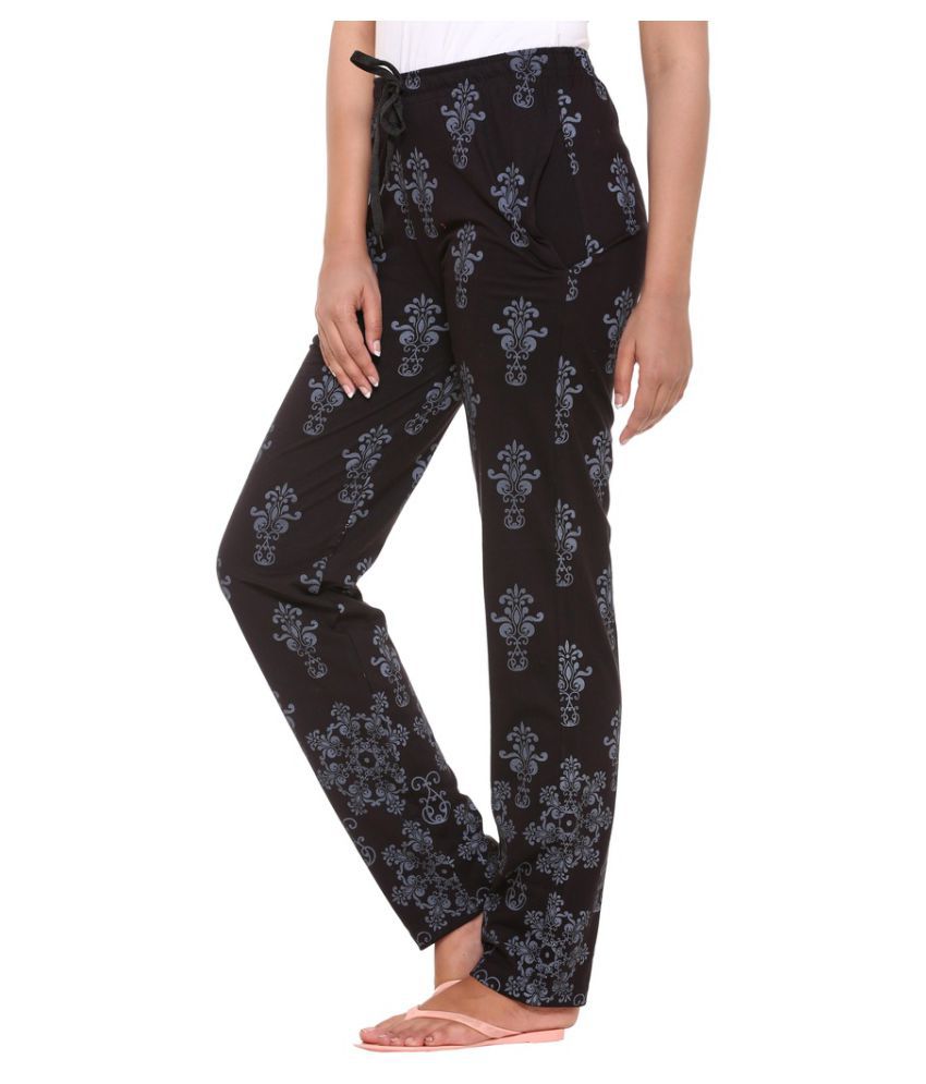 Buy Colors & Blends Black Cotton Pajamas Online at Best Prices in India ...