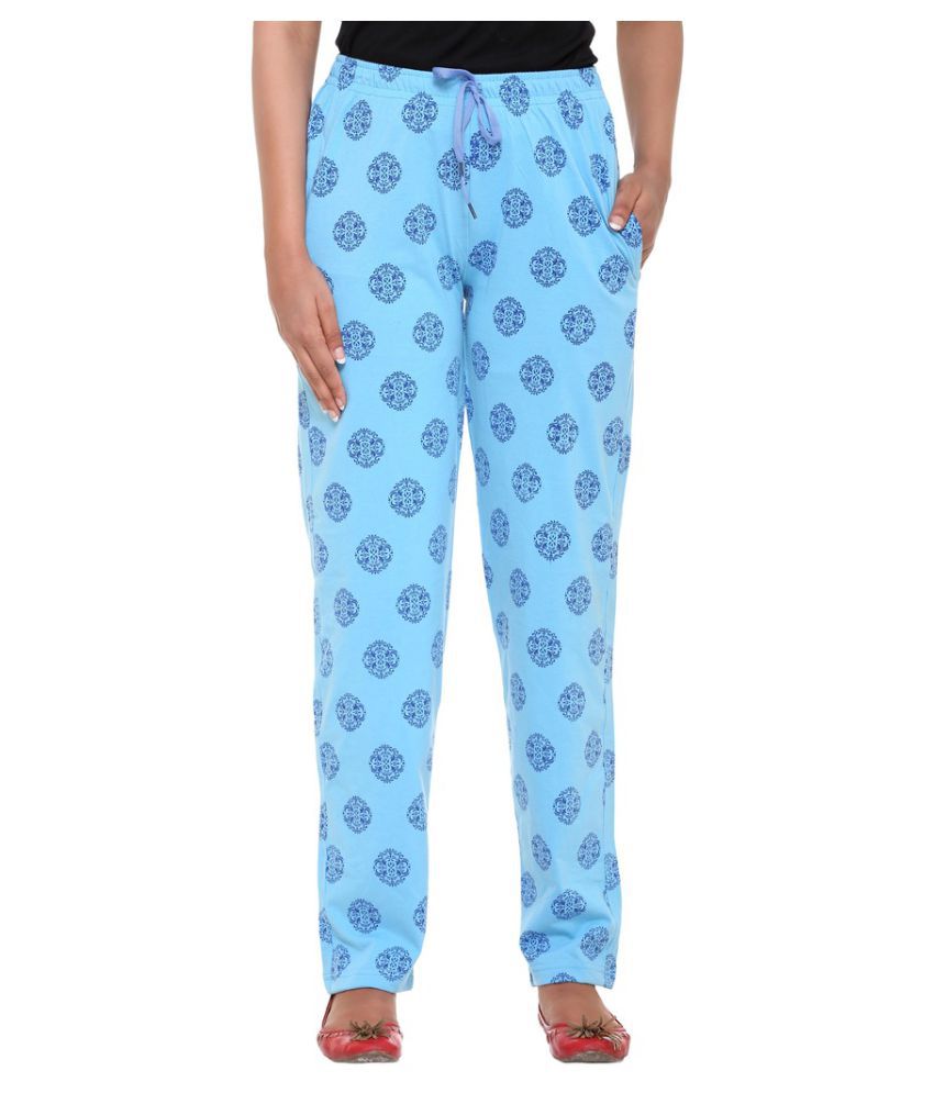 Buy Colors & Blends Blue Cotton Pajamas Online at Best Prices in India ...