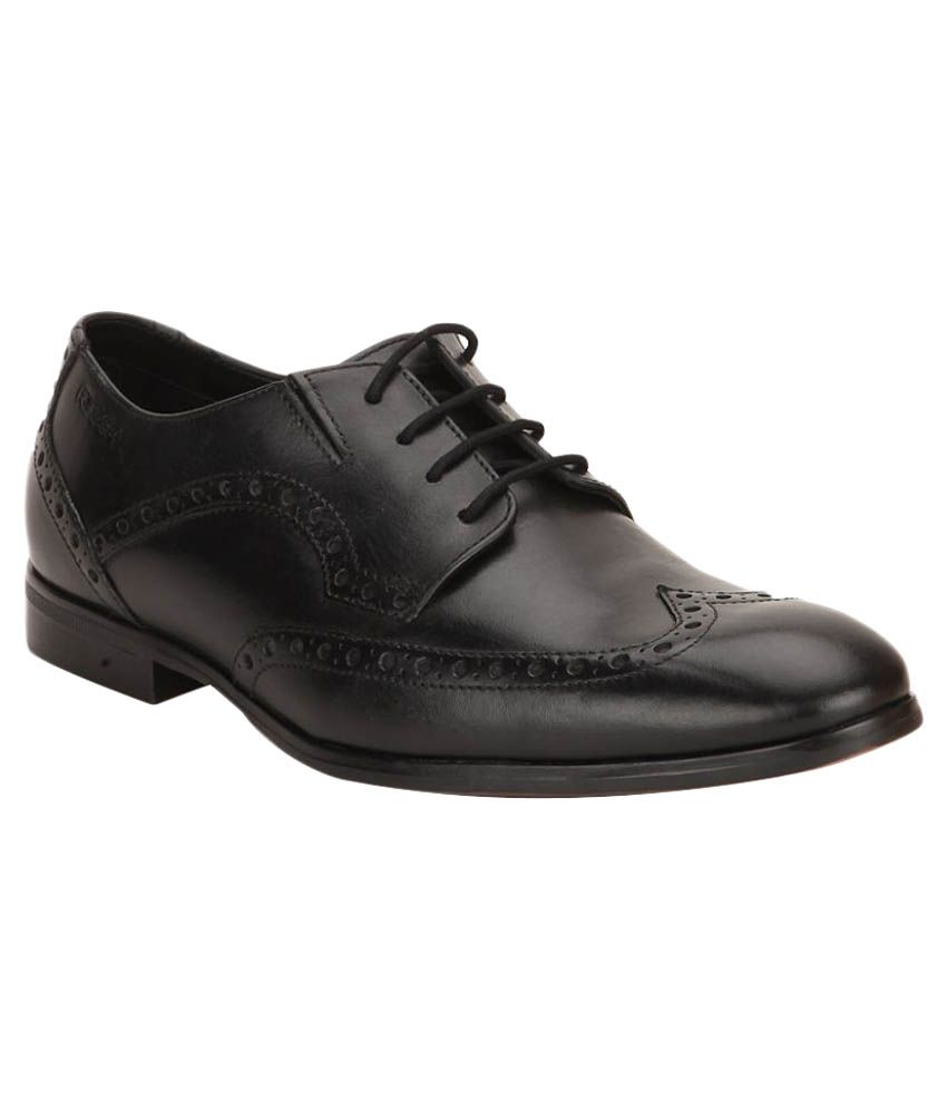 Roush Black Derby Genuine Leather Formal Shoes Price in India- Buy ...