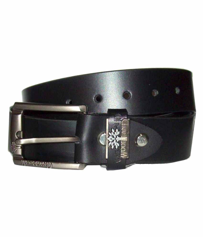 Woodland Black Leather Casual Belts - Buy Woodland Black Leather Casual ...