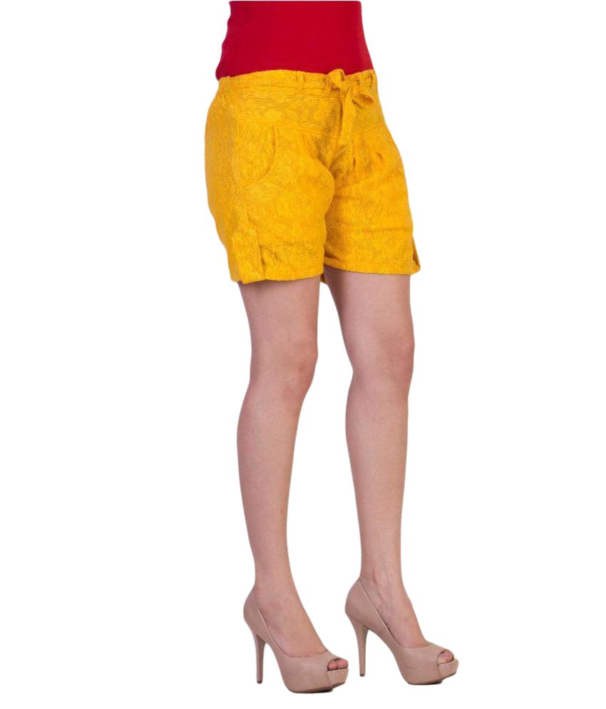 Buy Curvyy Yellow Linen Hot Pants Online at Best Prices in India - Snapdeal