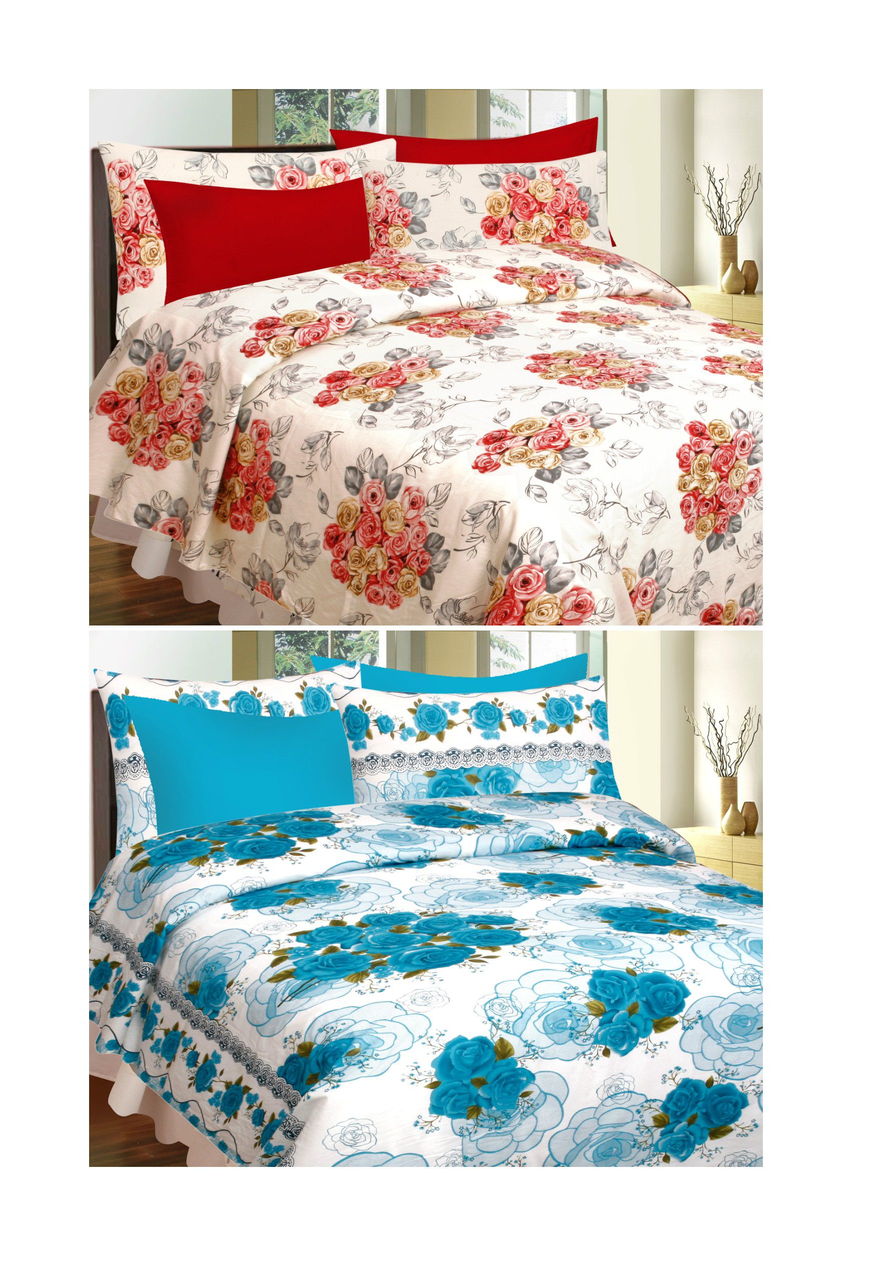     			Divine Casa - Buy 1 Get 1 - Double Cotton Abstract Bed Sheet