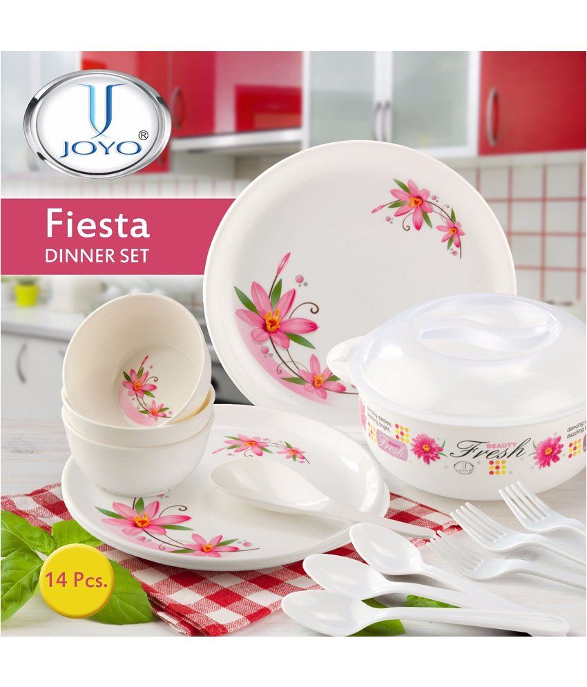 Joyo Fiesta Microwave Safe Dinner Set 14 pcs (Pink) Buy Online at
