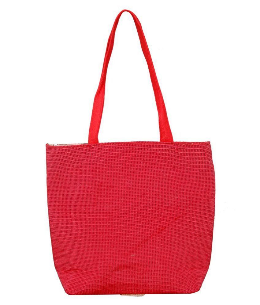 Indian Textiles Red Jute Shoulder Bag - Buy Indian Textiles Red Jute ...