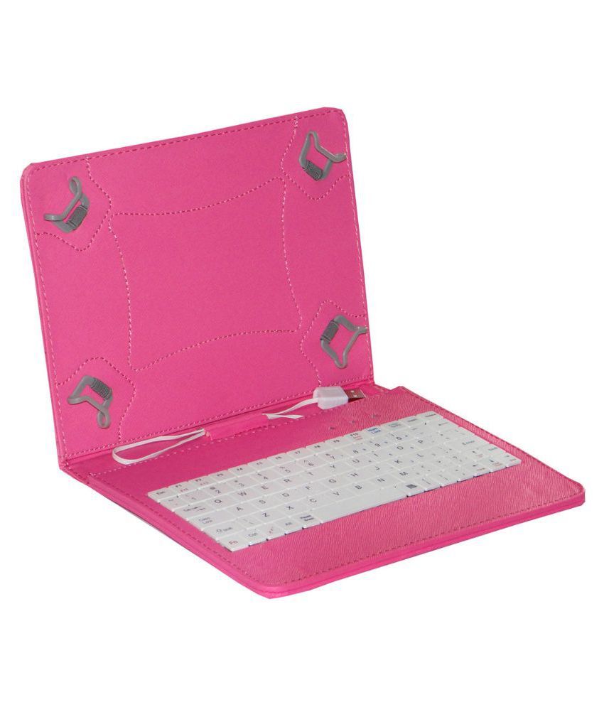 Micromax Fantabulet F666 Keyboard Cover By Angel Trading Pink Cases