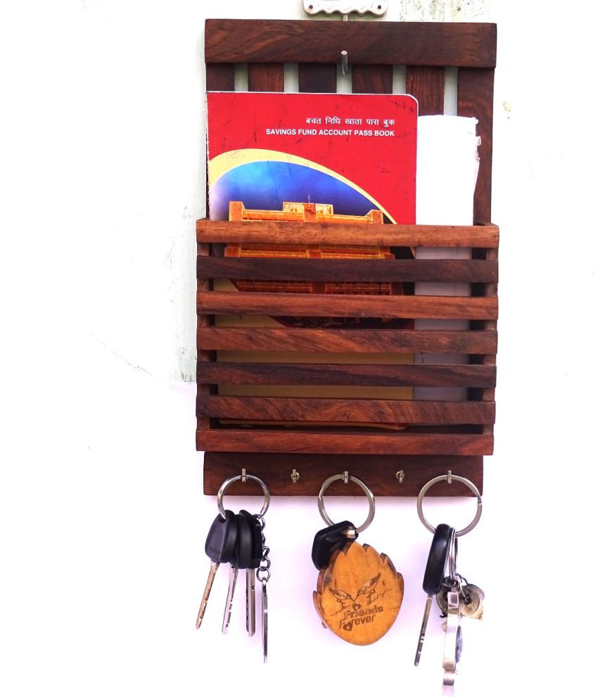 wood key holder with drawer