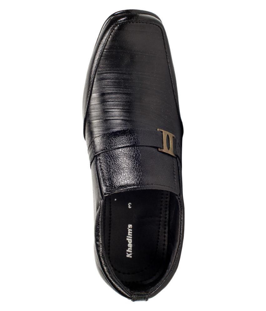 khadims formal black shoes