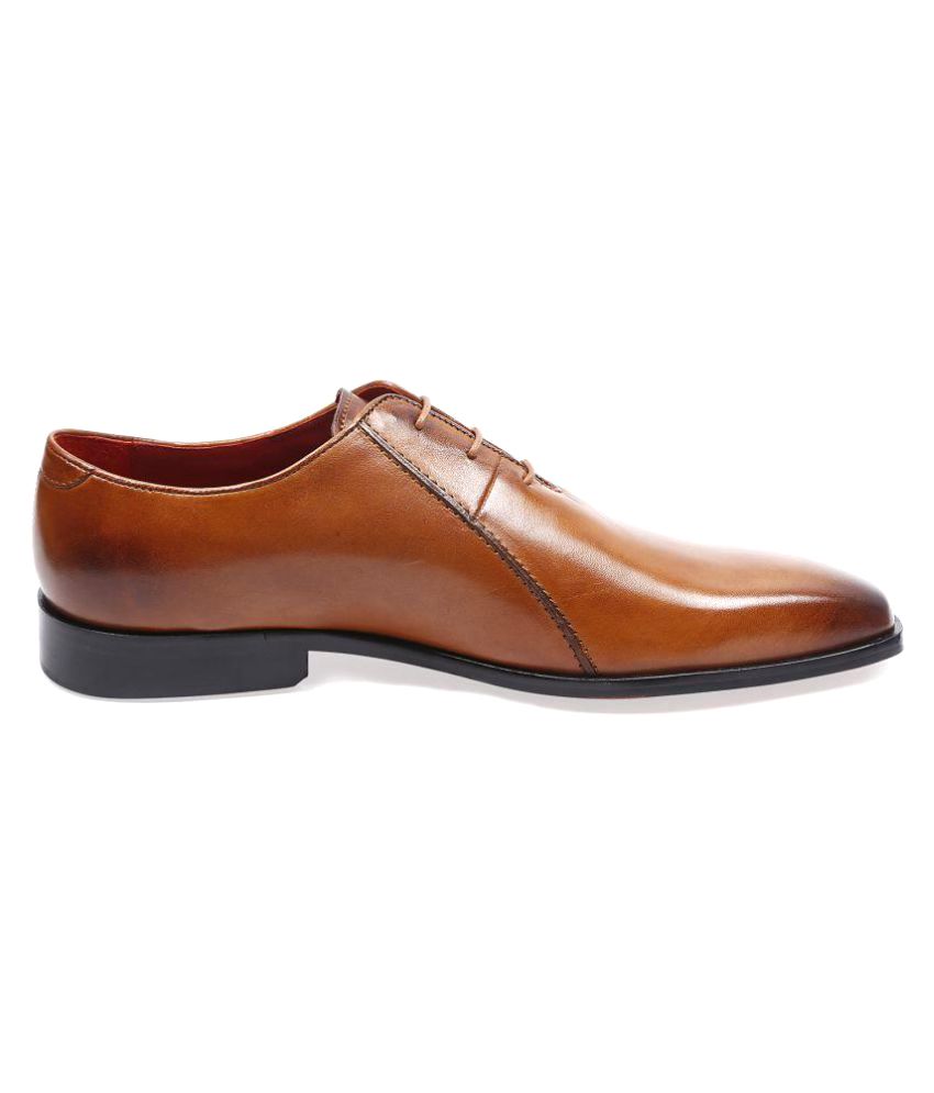 Classe Italiana Tan Oxfords Genuine Leather Formal Shoes Price in India ...