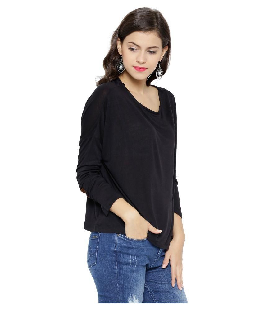 SASSAFRAS Black Loose Top with Elbow Patch - Buy SASSAFRAS Black Loose ...