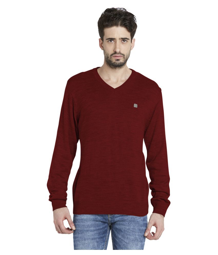 sweater polos maroon