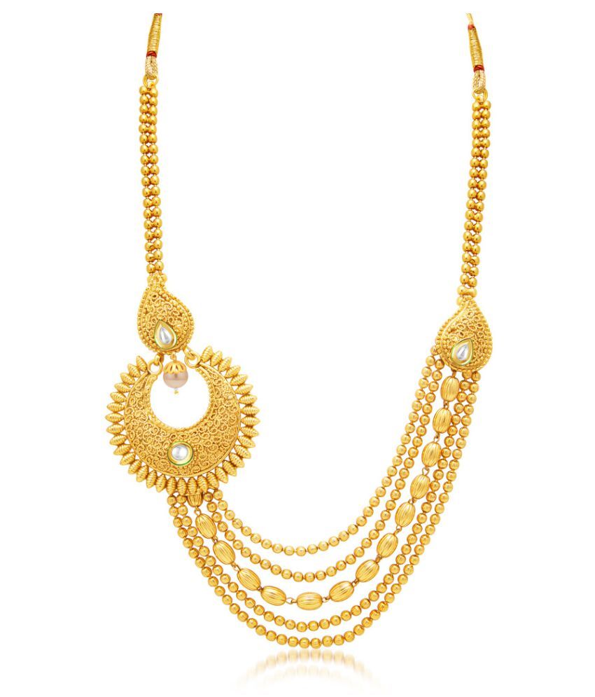 Sukkhi Sublime 5 String Gold Plated Kundan Necklace Set For Women Buy