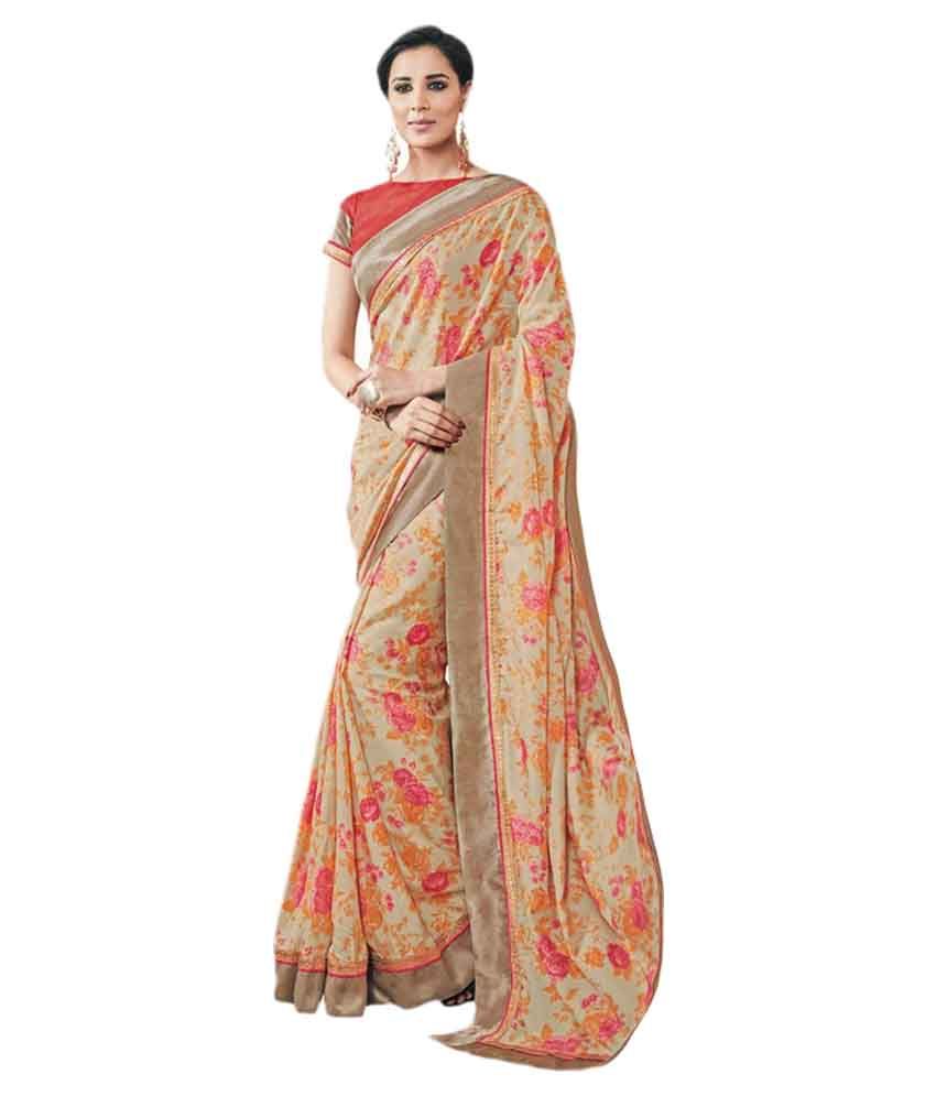 Vipul Multicoloured Tussar Silk Saree - Buy Vipul Multicoloured Tussar ...