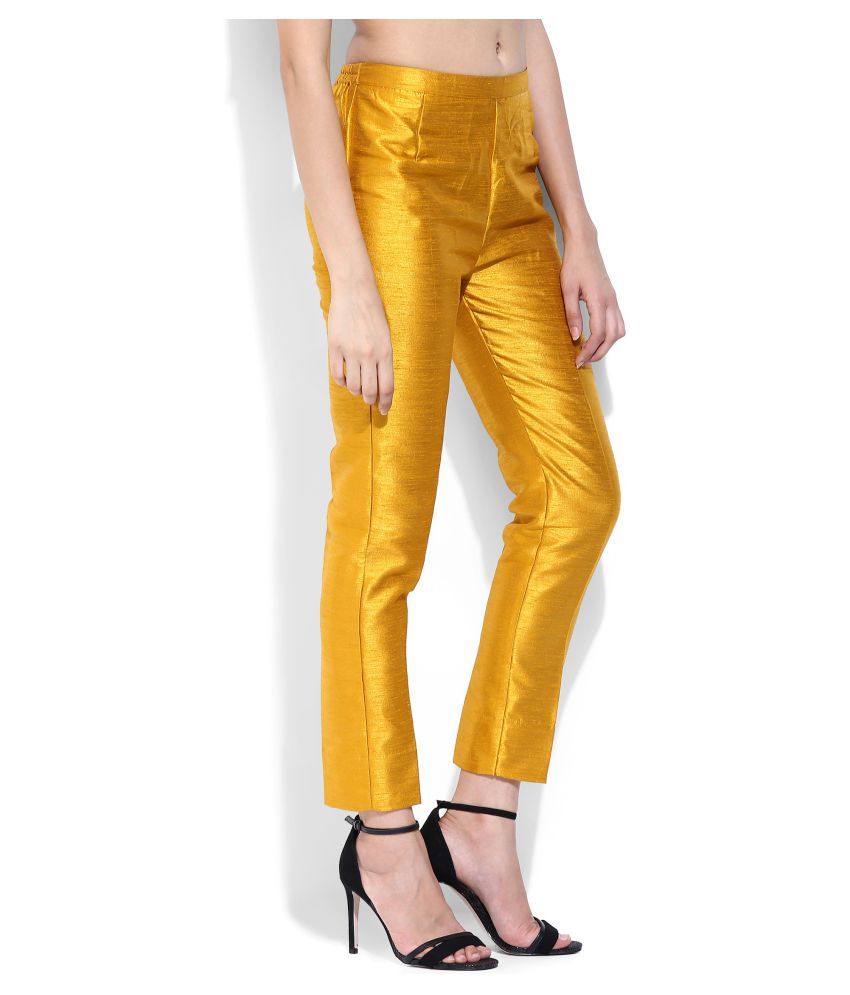 yellow cigarette pants