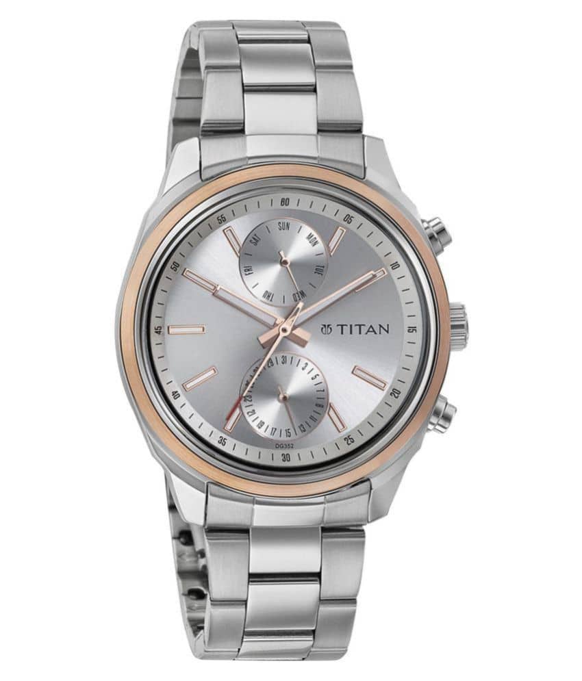 titan silver gold watch