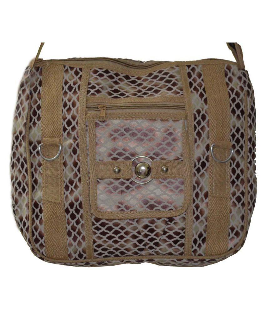 Amber Brown Fabric Sling Bag Buy Amber Brown Fabric Sling Bag Online