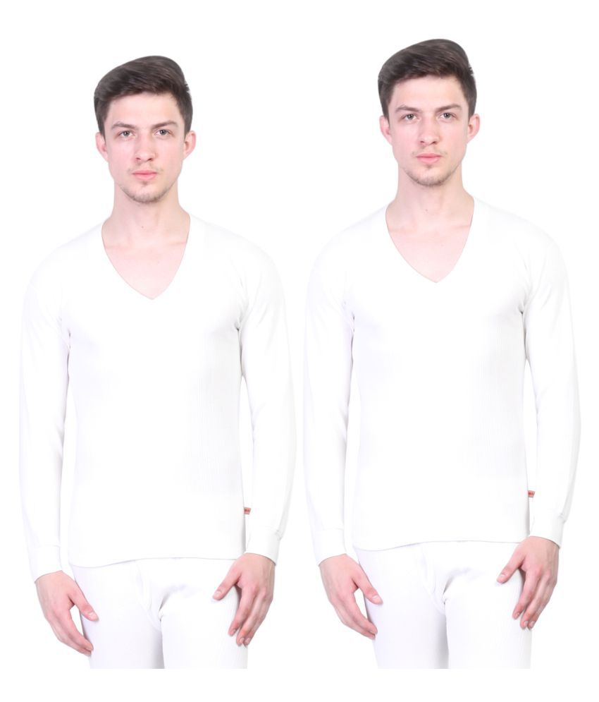     			Vimal Jonney - White Cotton Men's Thermal Tops ( Pack of 2 )