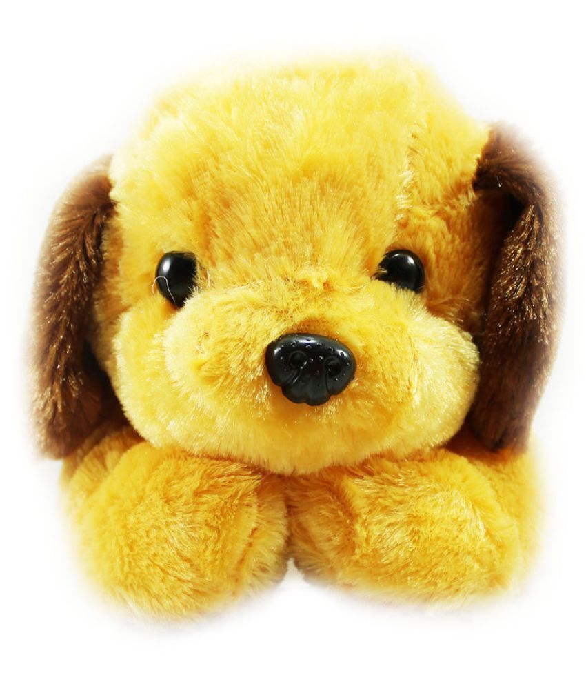 Tickles Yellow Stuffed Animal Adorable Lying Dog 35 cm