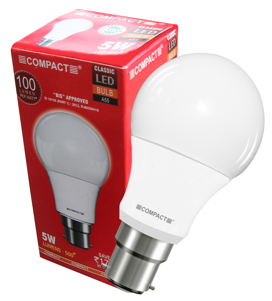 Compact Led Lamp 5W(B-22) Cool White: Buy Compact Led Lamp 5W(B-22