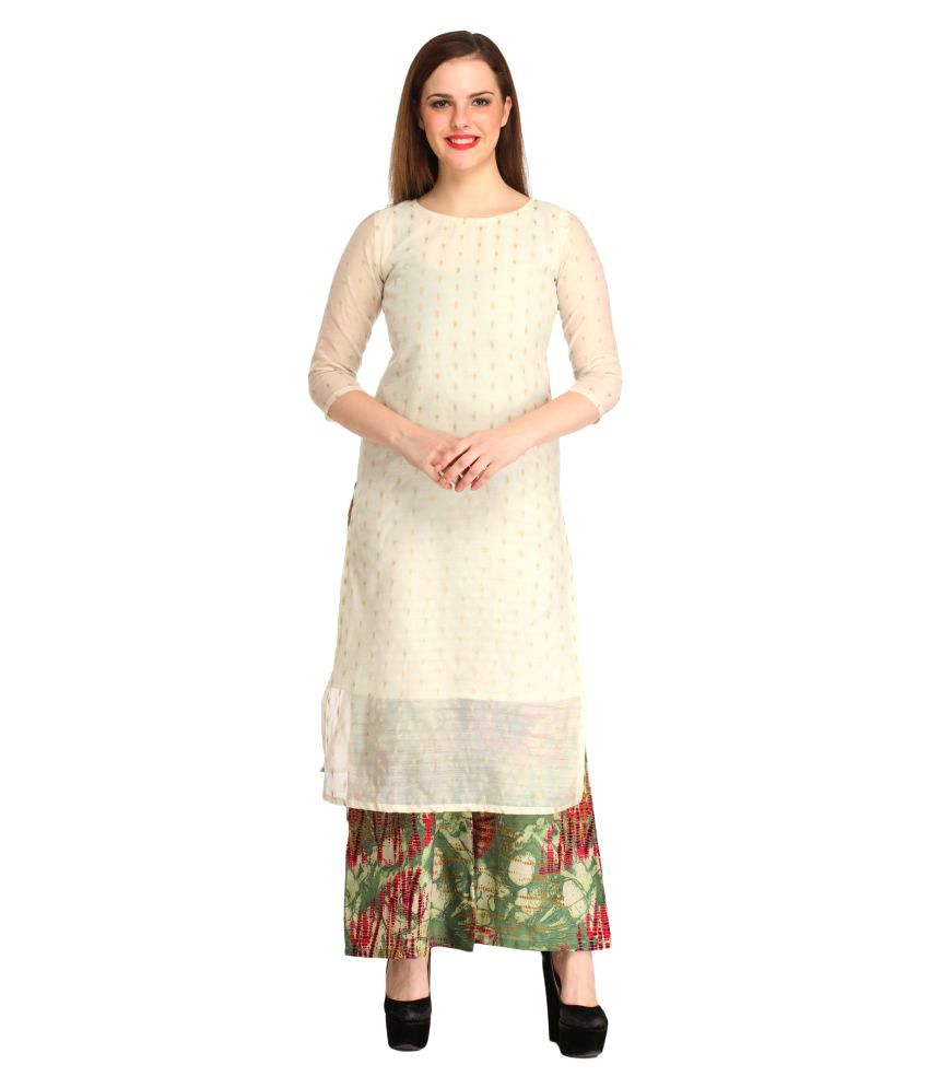 white silk kurti