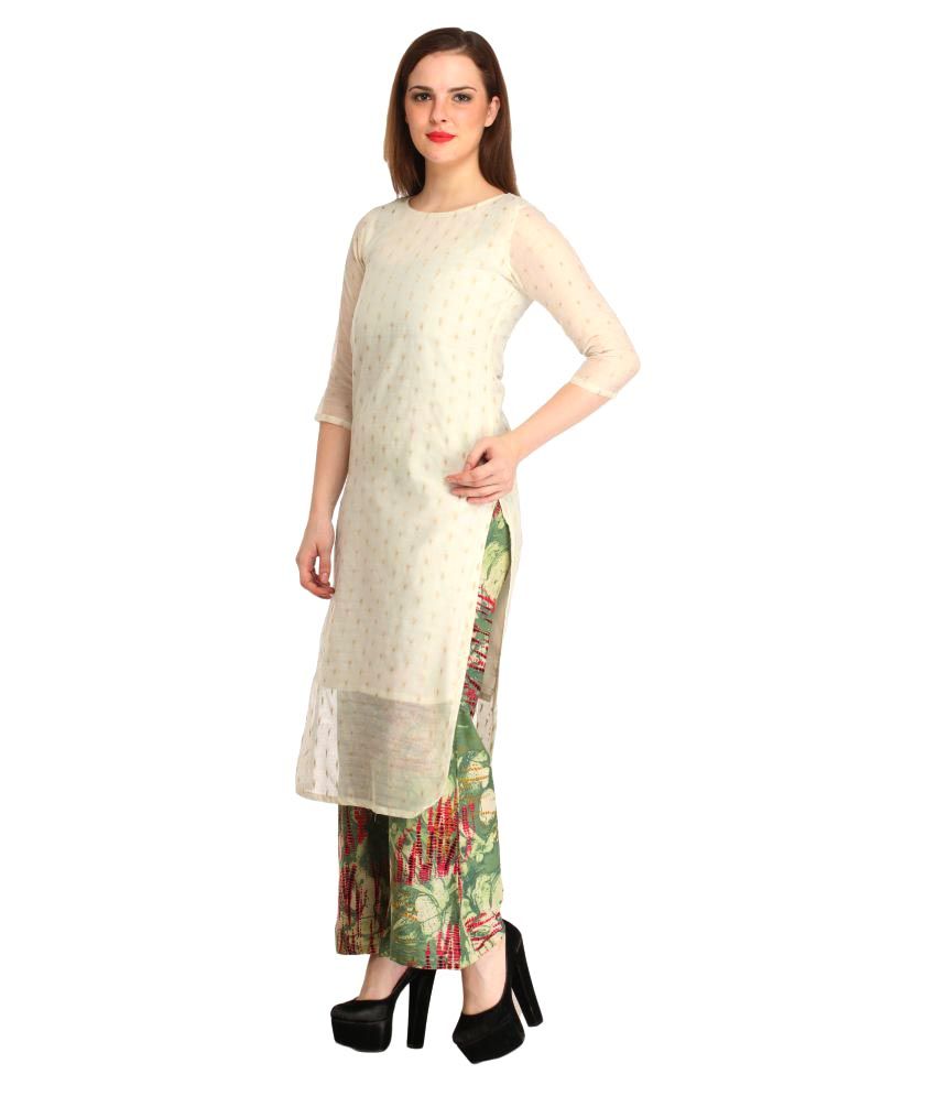 white silk kurti