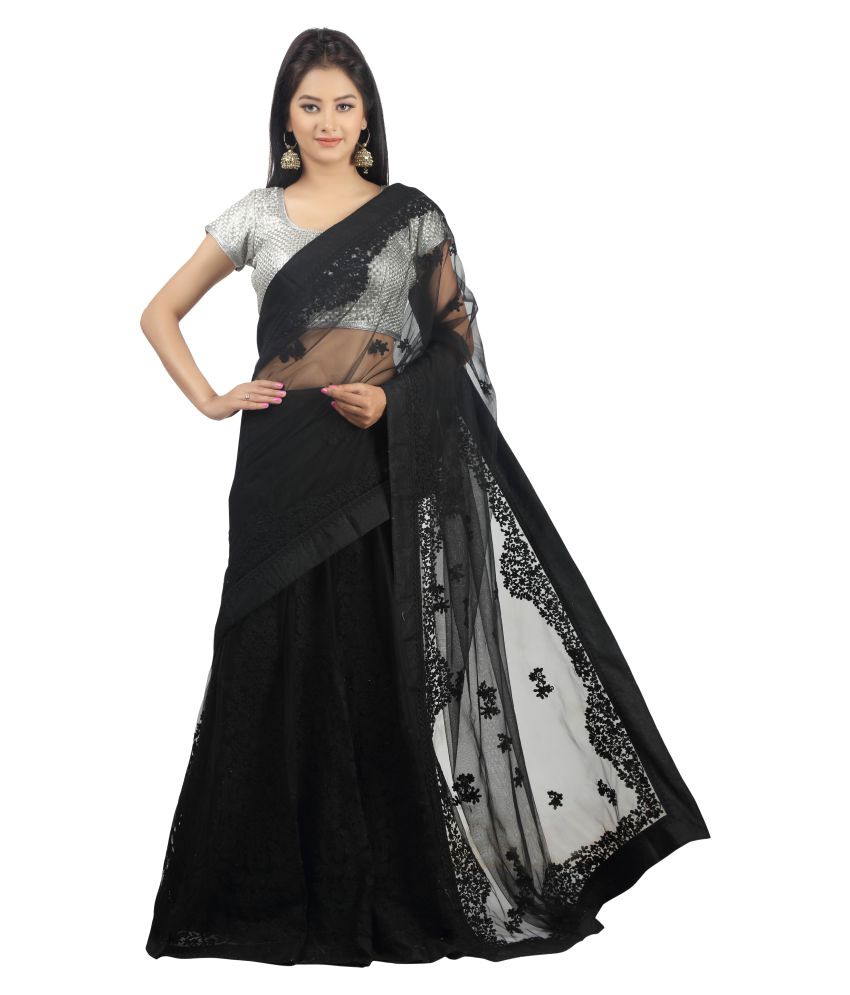 Jashn Black Net Saree Buy Jashn Black Net Saree Online At Low Price