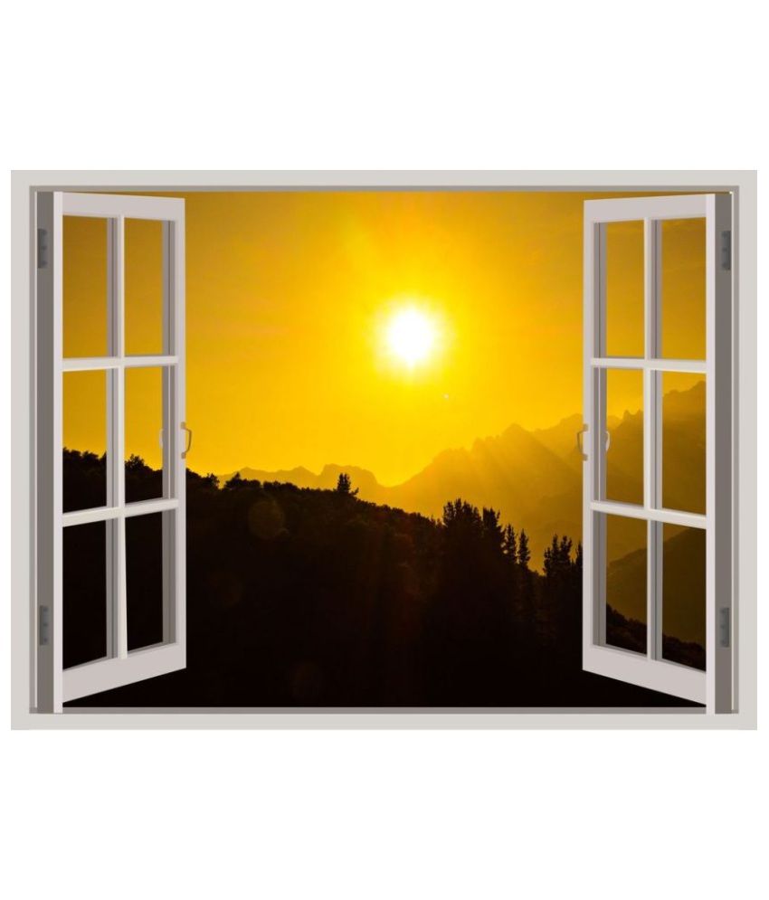     			Decor Villa beautiful sun dark mountains Vinyl Wall Stickers