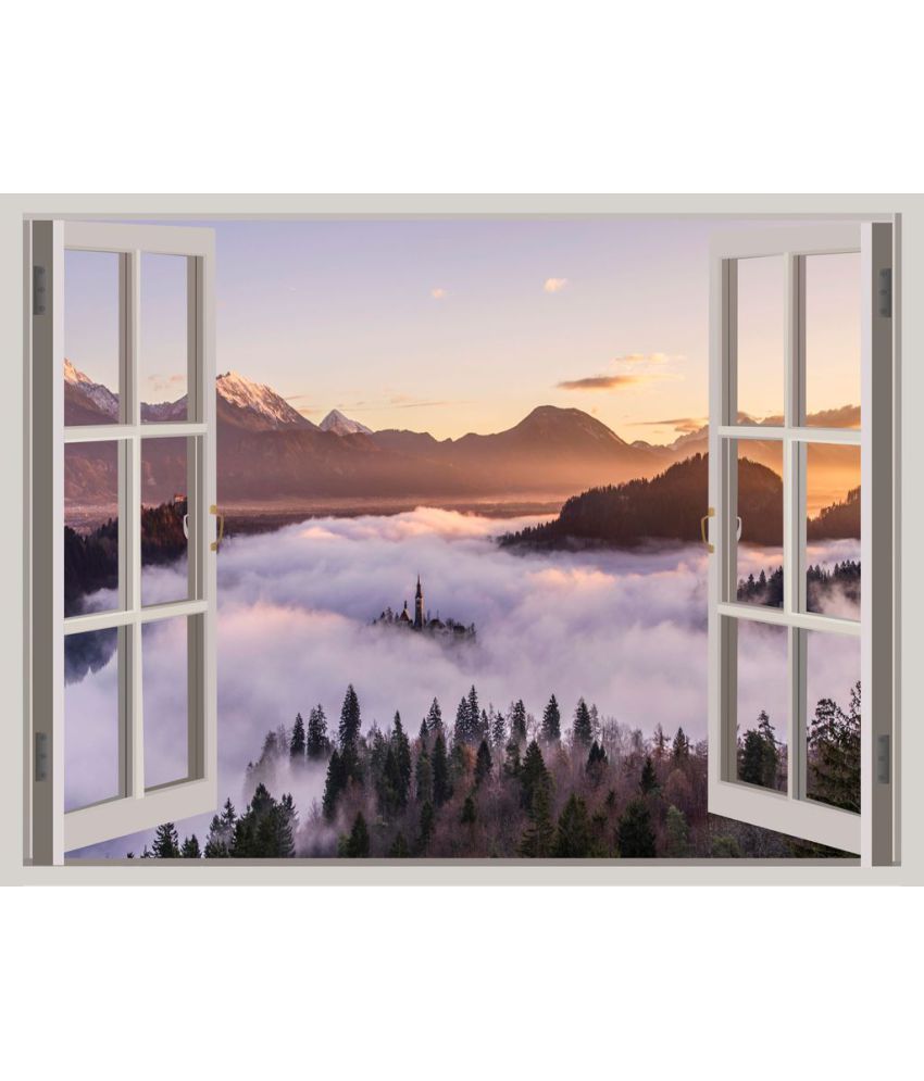     			Decor Villa Beautifull Mountain Nature Vinyl Wall Stickers