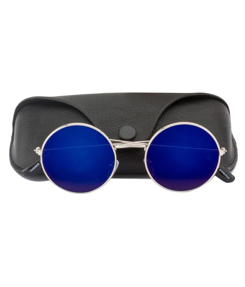 blue round sunglasses men