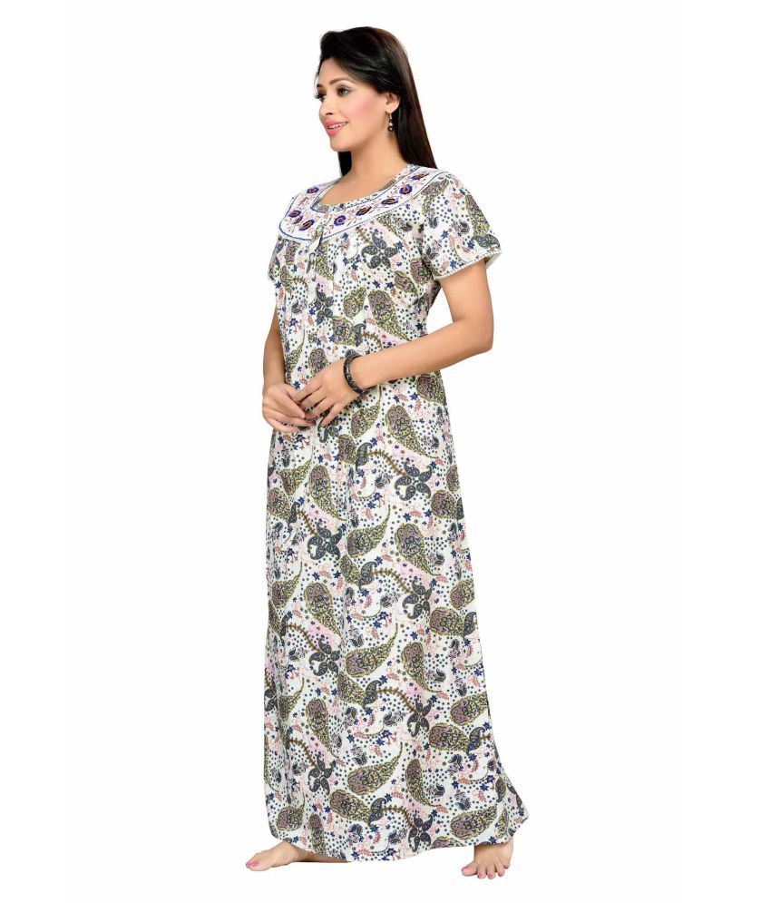 full sleeve nighty cotton