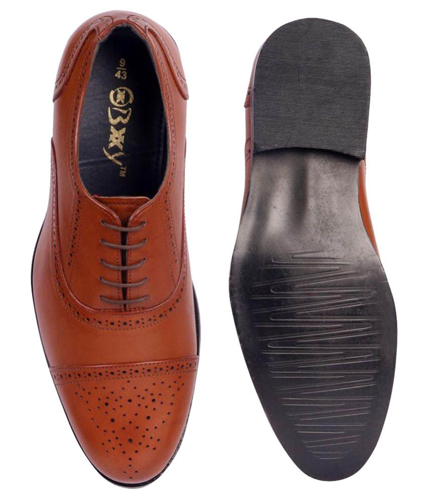 Bxxy Tan Brogue Non-Leather Formal Shoes Price in India- Buy Bxxy Tan ...