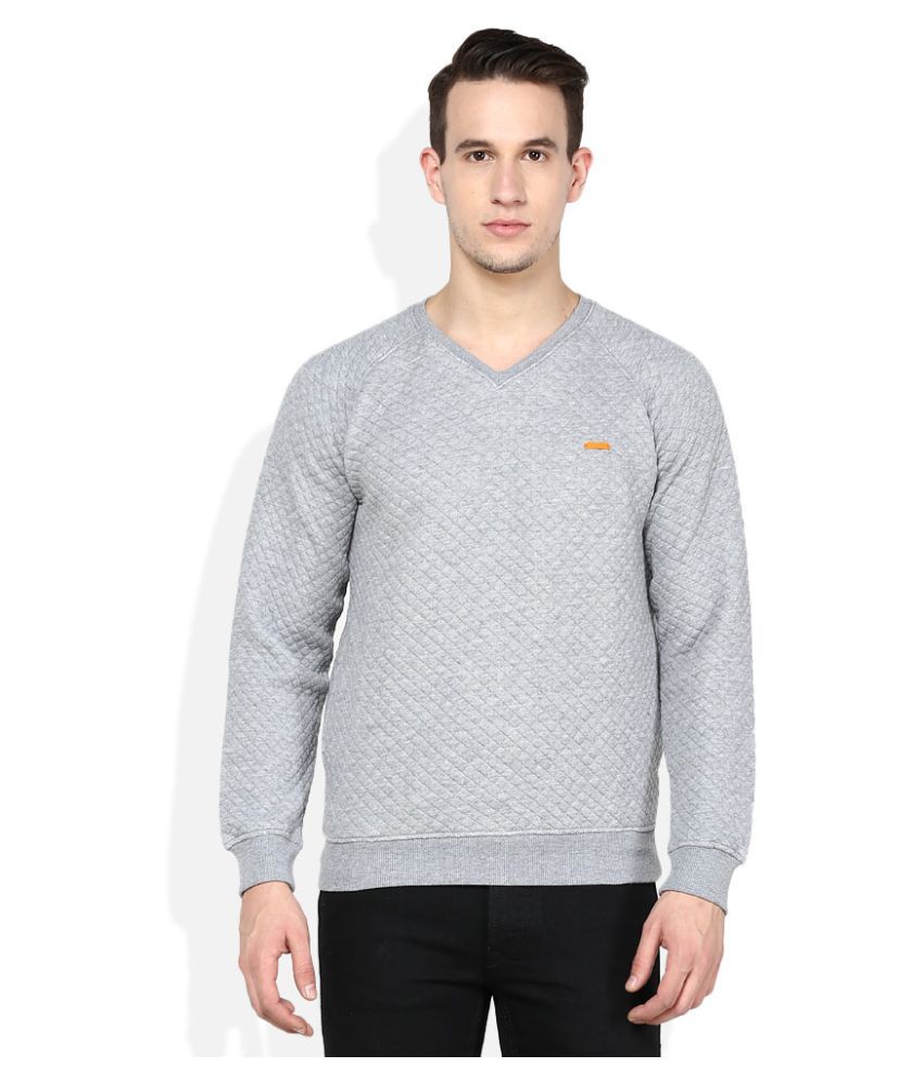 grey v neck sweatshirt