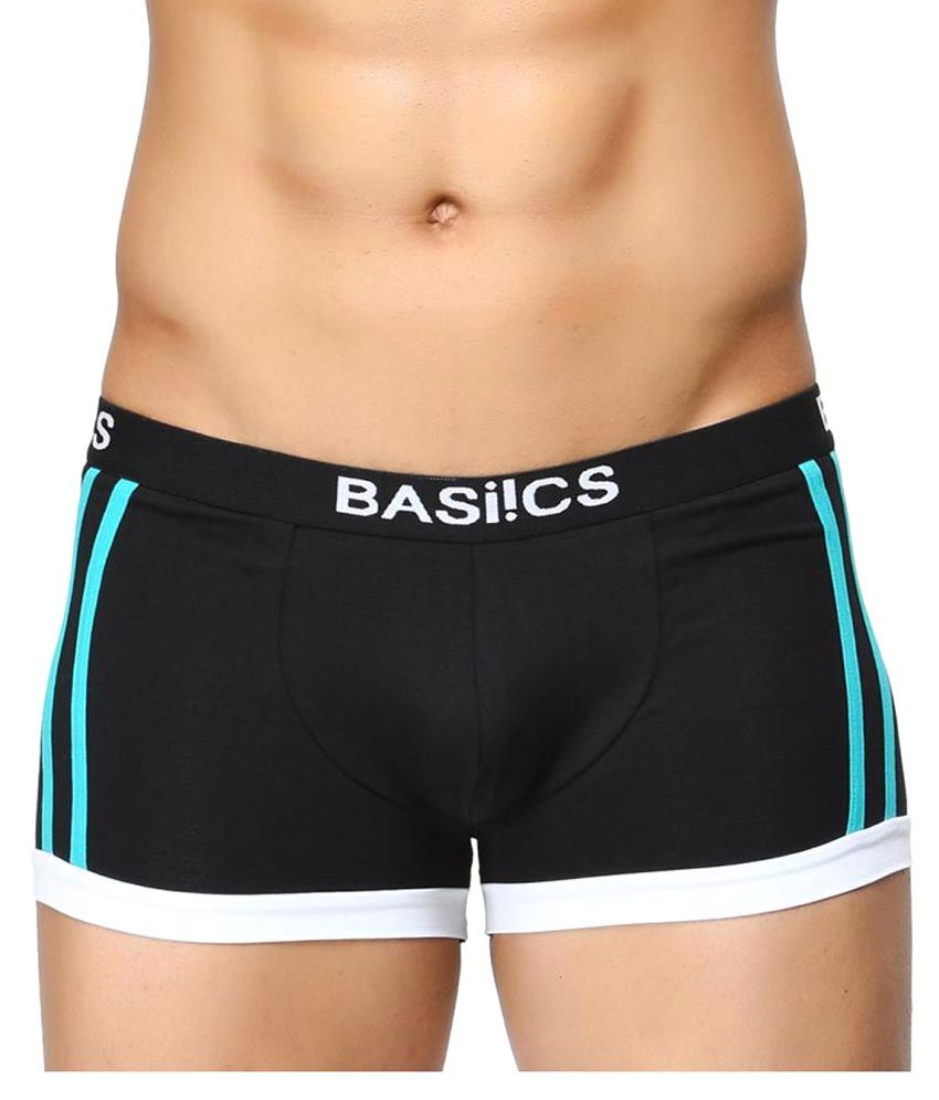     			BASIICS By La Intimo - Black Cotton Blend Men's Trunks ( Pack of 1 )