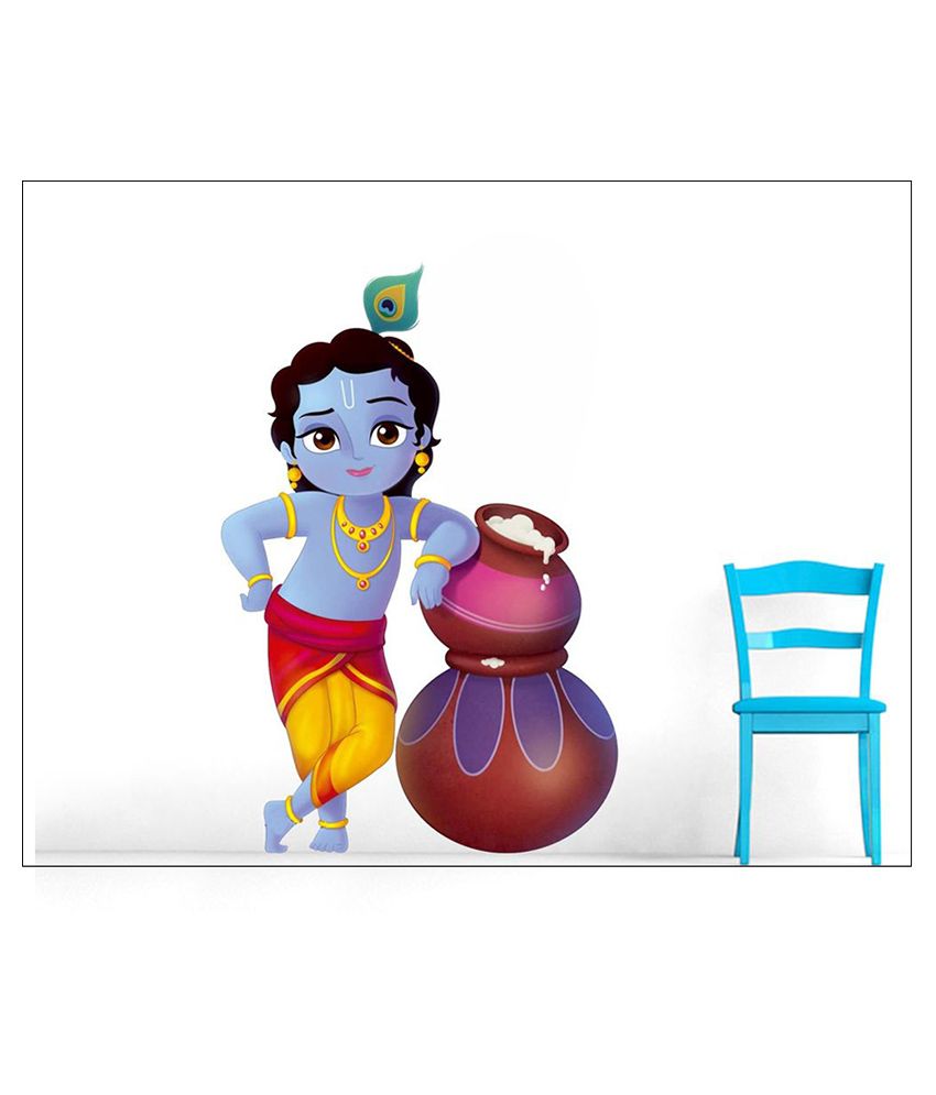 Decor Kafe Bal Krishna Wall Poster Vinyl Wall Stickers Buy Decor Kafe Bal Krishna Wall Poster