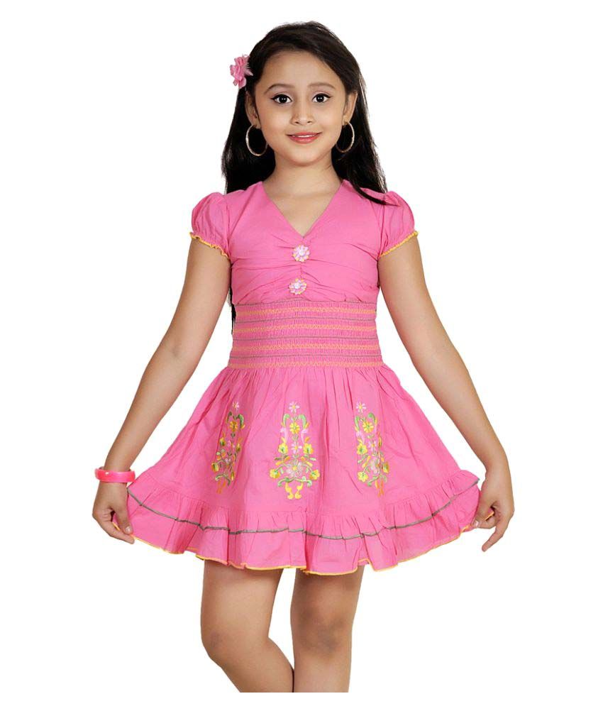 Mini Princess Pink Cotton Frock - Buy Mini Princess Pink Cotton Frock ...