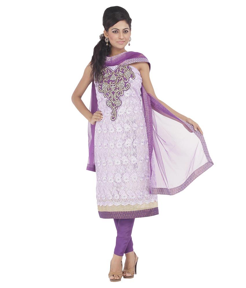 Chhabra 555 Purple Net Dress Material Buy Chhabra 555 Purple Net