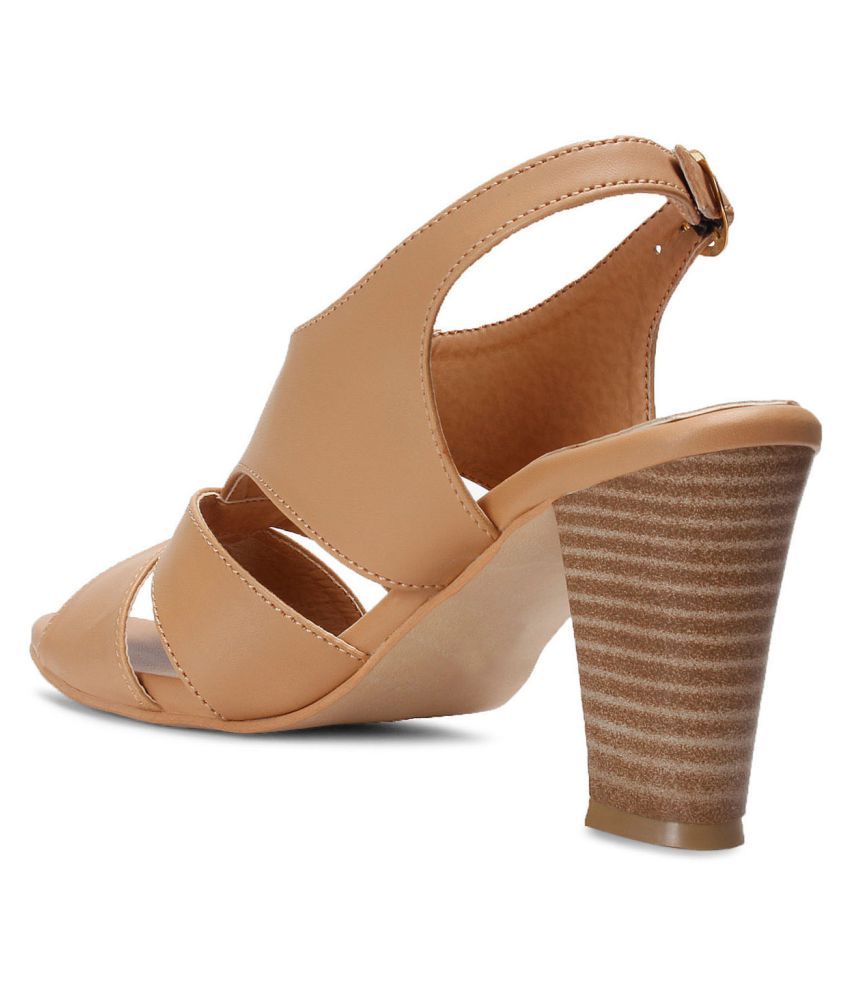 beige block heels open toe