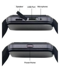 Life Like U8 Bluetooth Smartwatch - Black-Rubber Strap