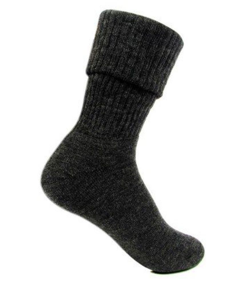     			Bonjour - Dark Grey Woollen Women's Mid Length Socks ( Pack of 1 )