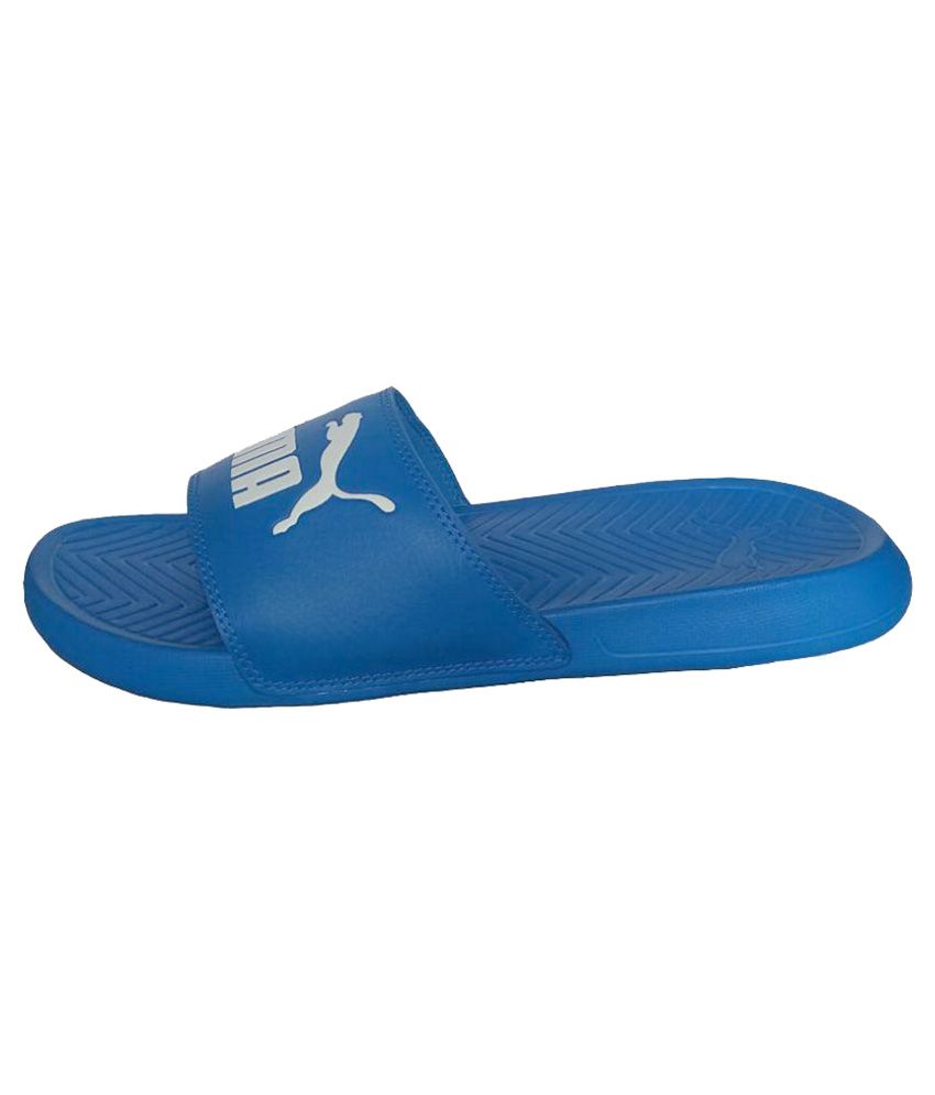 puma blue slide flip flop