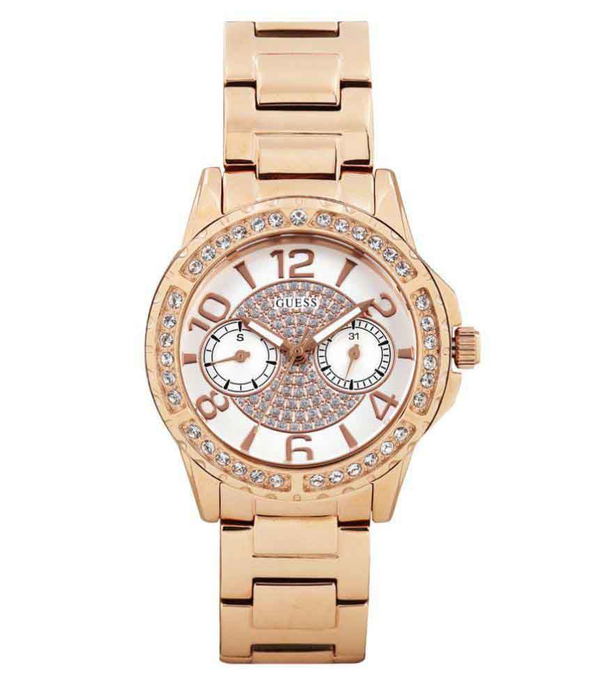 Guess Rose Gold Tone Womens Watch - W0705L3 Price in India: Buy Guess ...