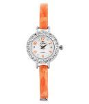 Adamo Orange Analog White Dial Watch For Women- A502OR01